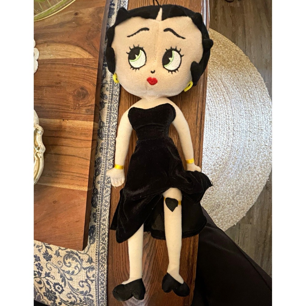 Betty Boop Plush Stuffed Animal Doll Black Dress 19 in Cartoon Collectible